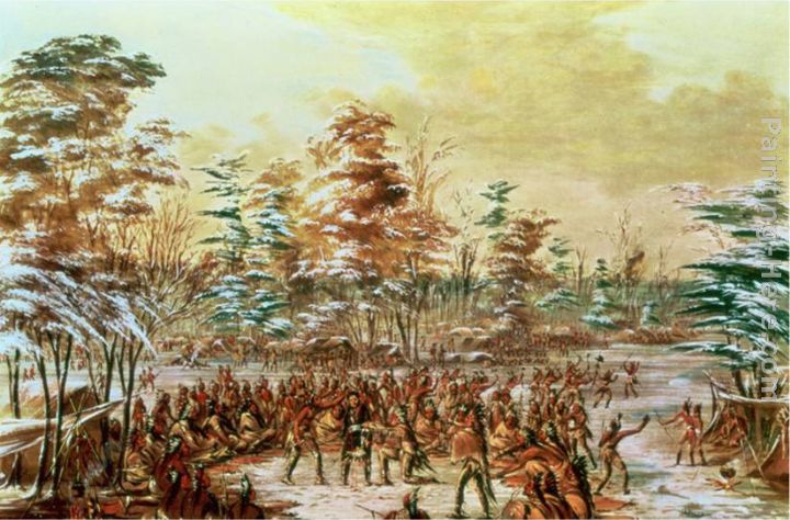 De Tonty Suing for Peace in the Iroquois Village in January 1680 painting - George Catlin De Tonty Suing for Peace in the Iroquois Village in January 1680 art painting